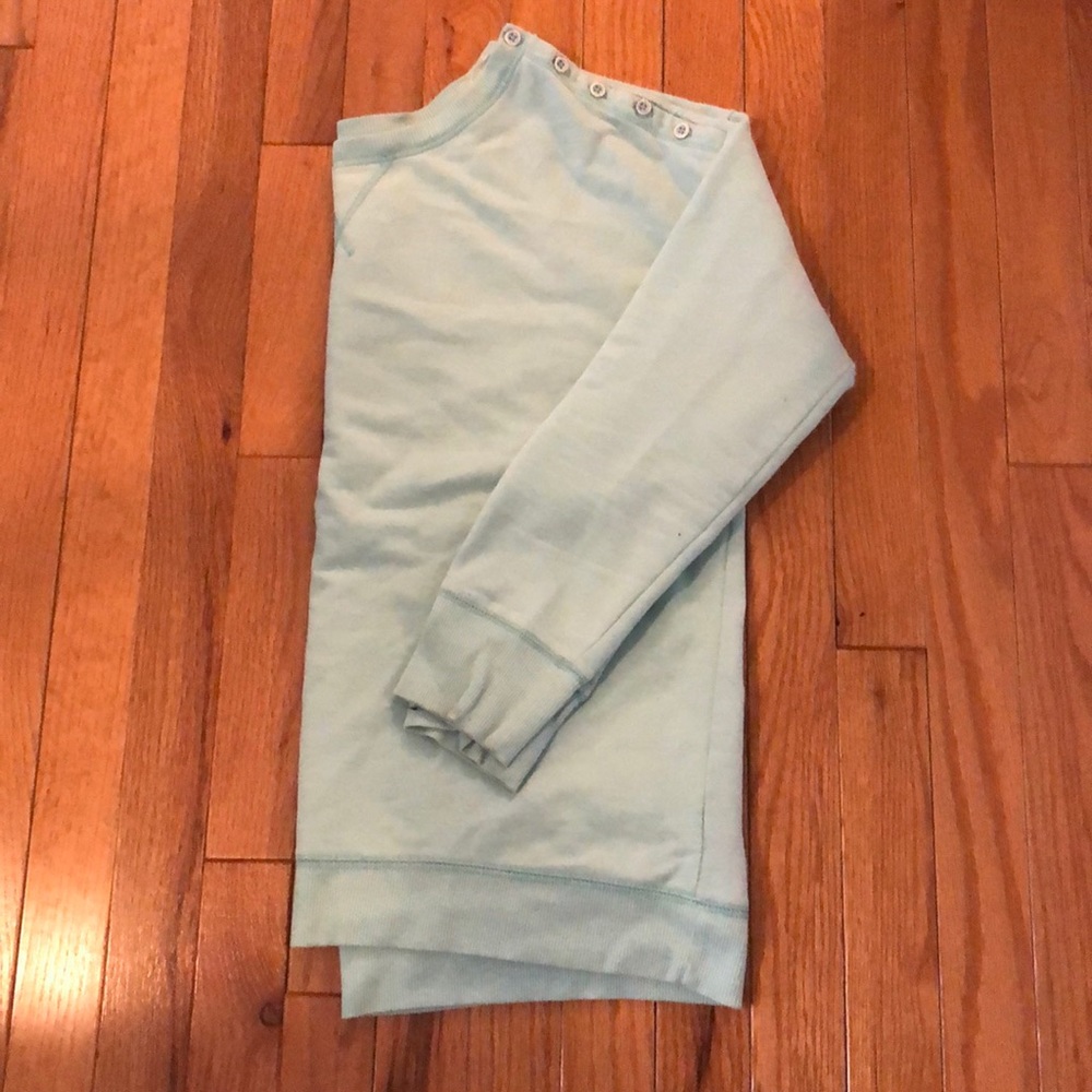 Green/blue Aerie Sweatshirt with Button Detail